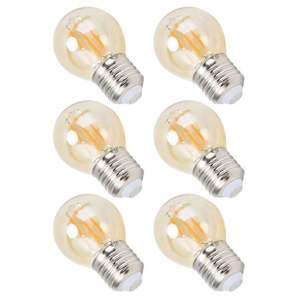 6 kpl Vintage LED-lamppua Kulta Lasinen Himmennettävä G45 E27 4W Filamenttilamput Lämmin Valo 360LM