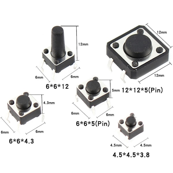 Touch Switch/ Mikrobrytare / Tryckknappar Taktila Tryckknappar 125 st