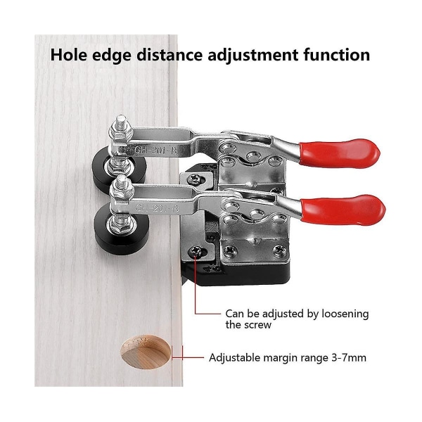 Justerbar Hurtig Punch Skjult Placering Hængsel Hul Punch, 35mm Dør Skab Hængsel Jig Med 2 R