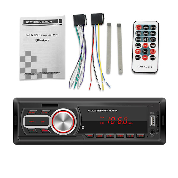Bilradio Stereo In-dash Mp3-afspiller Bluetooth Fm Audio Hovedenhed Usb/aux/tf Ny