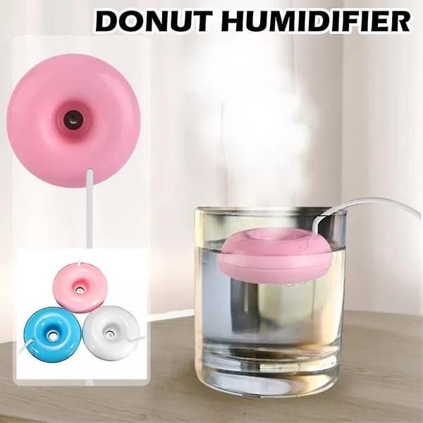 Mini USB Donut Luftfuktare Flytande Ultraljudsdimma Aroma Diffuser Kontor