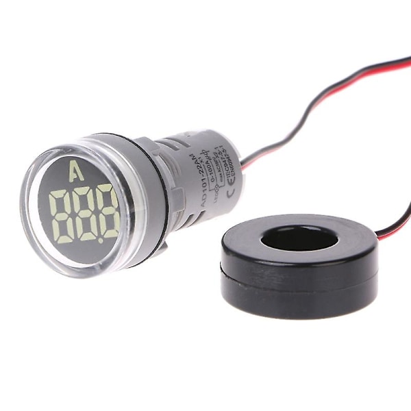 0-100a Digital Ammeter Strömmonitor Mätare Amperemeter Med Signallampan 22mm
