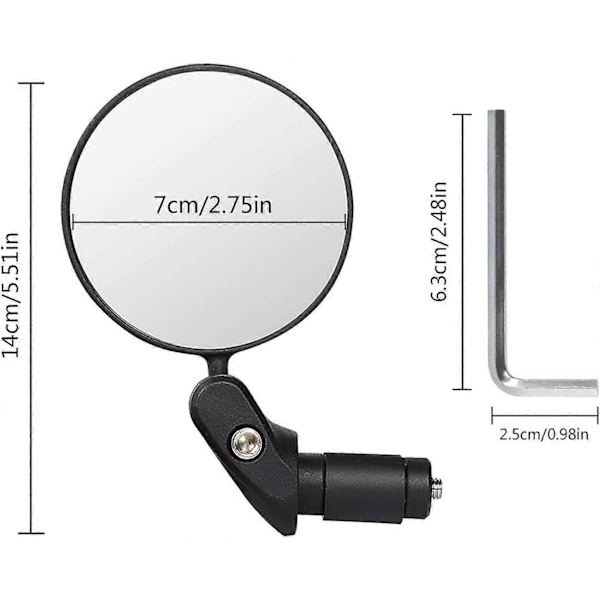Sykkel Bakspeil Konveks Speil 360 Justerbart Bakoverblikk Konveks Speil for Sykkel Terrengsykkel Motorsykkel