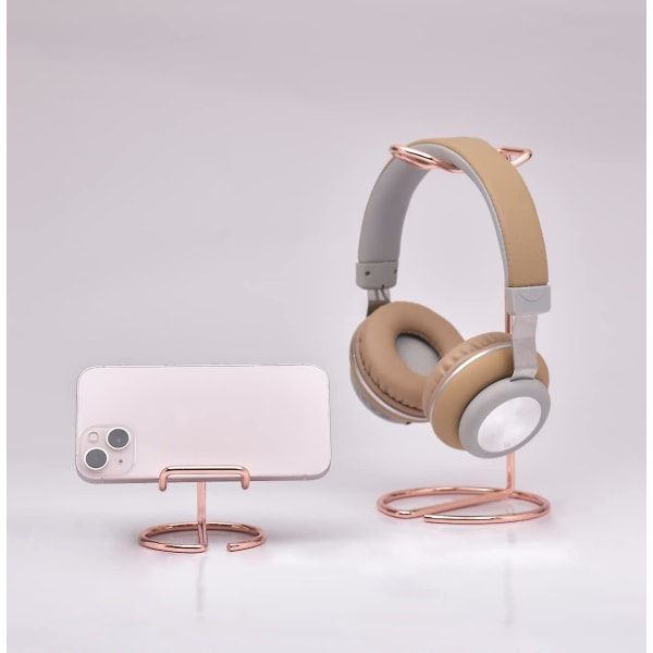 Headphones Stand And Cell Phone Stand For Desk,2pcs Small Metal Stand Holder Compatible With Iphone, Switch, Headphones