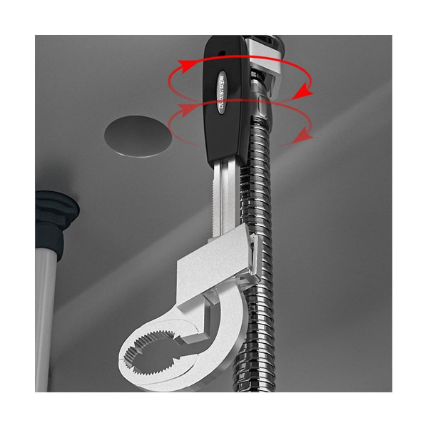 Multifunktionell justerbar skiftnyckel, används för demontering och montering av sanitetsprodukter inklusive