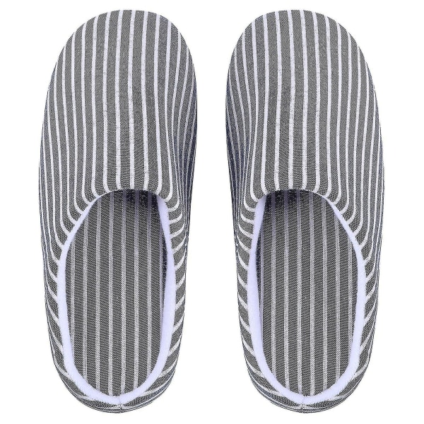 Beige Stripe Mysiga Tofflor Japansk stil Vuxen Fluffiga Skor Håll Varm Loafer