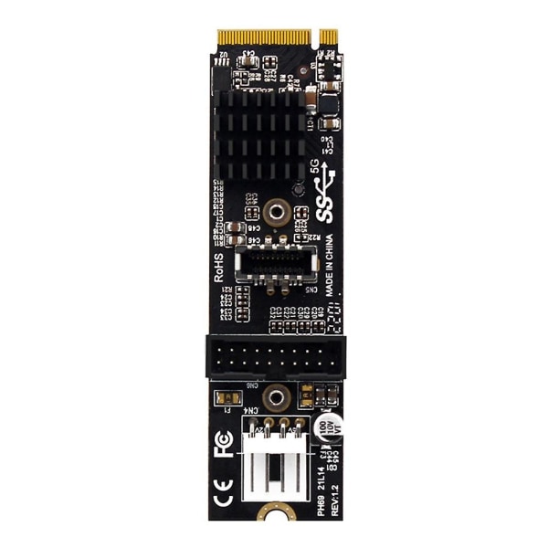 Ph69 M.2 M Key Pcie To Usb 3.1 Front Expansion Card 5gb Type C+19/20pin Adapter Utvidelseskort med