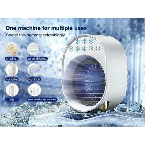 Mini Airconditioner, Mini Køleventilator, Bærbar Aircondition (Hvid)