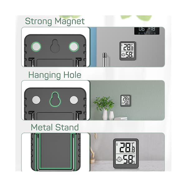 LCD Digital Termometer Hygrometer Indendørs Rum Elektronisk Temperatur Luftfugtighedsmåler Sensor Måler W