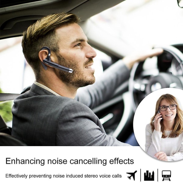 Bluetooth-øretelefon Enkeltøre trådløst roterbart håndfrihodesett med batteridisplay Ladeveske for å kjøre kontorvirksomhet