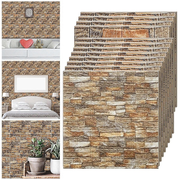 Moderna 3D Självhäftande Väggpaneler, Konstnärlig Reliefdesign, Vattentät, Enkel Installation