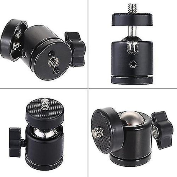 Svart Mini 1/4 tum 360 Graders Vridbar Kulled Skruv Kompatibel Kamerastativ Dslr Monopod Da