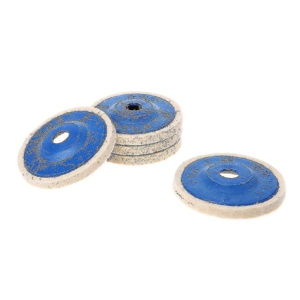 5 stk 4'' Runde Poleringshjul Filt Ull Buffing Poleringsverktøy Pad Buffer Disc