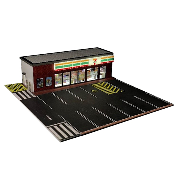 Diorama 1:64 Butik LED-belysning Fordon Parkeringsplats Display Fg