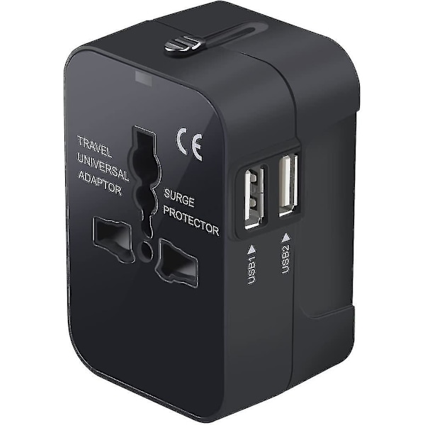 Bærbar multifunksjonell dobbel USB-port global universal reisevegglader strømuttak Fg