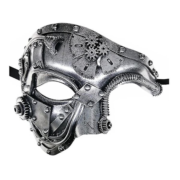 Metal Cyborg Venetiansk Maske, Maske Til Maskerade Til Halloween Kostumefest/Phantom Of The Opera/Mardi Gras Bal