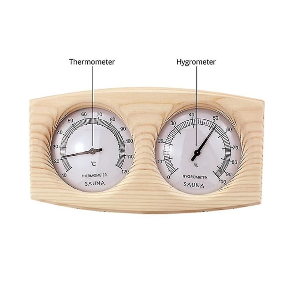 2 i 1 saunarum Trætermometer Hygrometer Damptemperatur fugtighedsmåler
