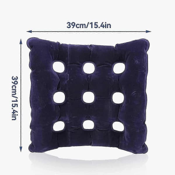 Luft Uppblåsbar Sittdyna, Våffelmönstrad Tryckavlastning med Luftpump, 48 cm