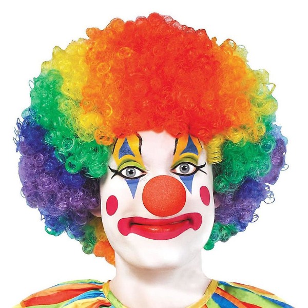 5-pack Clownskostymset - Peruk, Näsa, Väst för VM-Hejar, Halloween Cosplayfester, Karneval