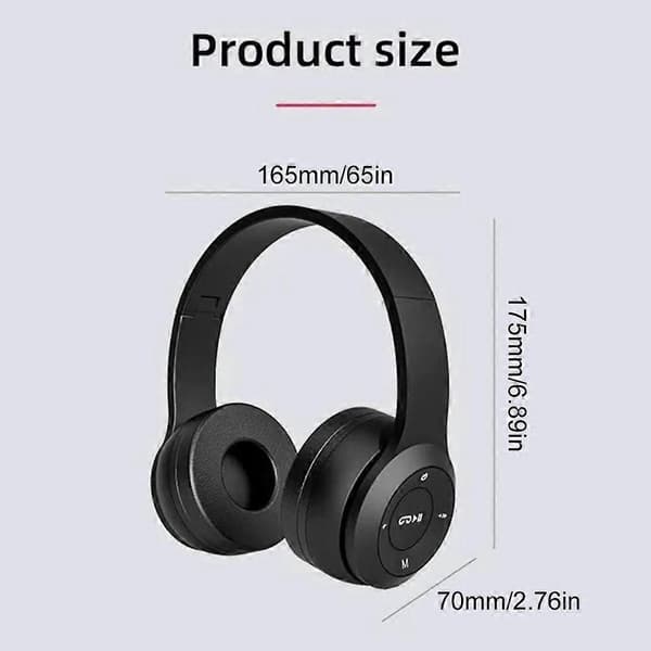 P47 Over-Ear Bluetooth-hörlurar - Trådlöst vikbart headset med aktiv brusreducering och mikrofon White