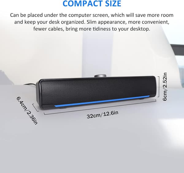 Bluetooth-højttalere til computer, Bluetooth-lydbar til computerspil, Stereo trådløs med USB-strømforsyning
