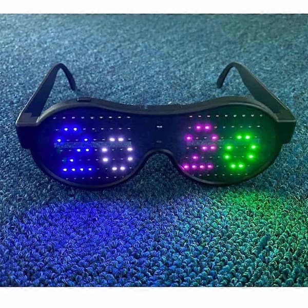 Magic Flash LED -bilelasit App Bluetooth-ohjattavat valaisevat DJ-aurinkolasit DIY