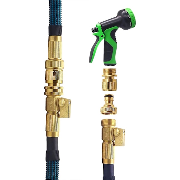 Havehane Slange Hurtigkobling Udvidbar Havehane Han til Hun Adapter Stik til Hane og Jet (2 SÆT)