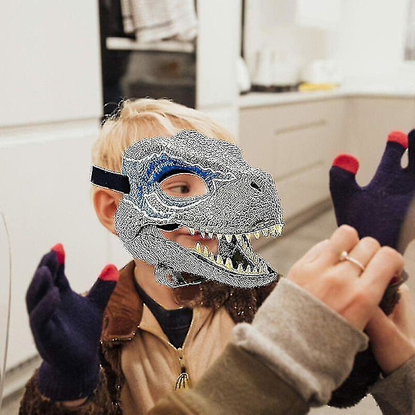 Dinosaurusmaski liikkuvilla leuoilla - Realistiset Halloween-dinosaurusmaskit