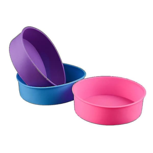 3 stk Runde Kageforme Silikon Bageform Silikon Dekorative Cupcake Form Til Kagefremstilling (r