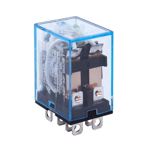 10x 12V DC-spolarrelä DP-DT LY2NJ HH62P-L JQX-13F 10A med PTF08A-sockel