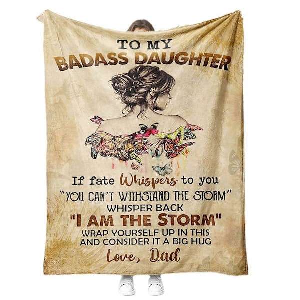 Sixsenses To My Badass Daughter -peitto isältä ja äidiltä - Badass Daughter -peittolahja isältä ja äidiltä tyttärelle