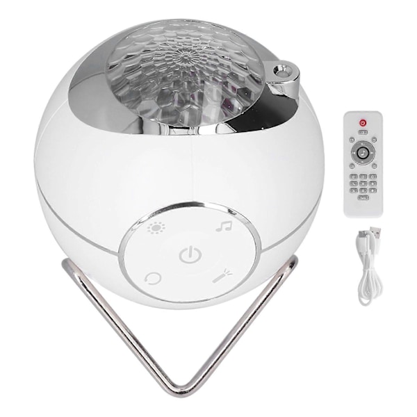 USB-lading Stjerneprojektor LED Lysprojektor med Berøringsknapp Nattelys Lampe med Musikk for Barnerom