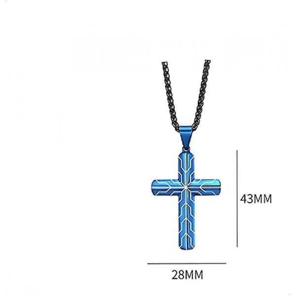 Kors halskjede 316l rustfritt stål titan kors anheng for menn og kvinner religiøse smykker, 24 I