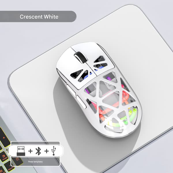 M7 lett tre-modus Bluetooth trådløs ladende gamingmus White