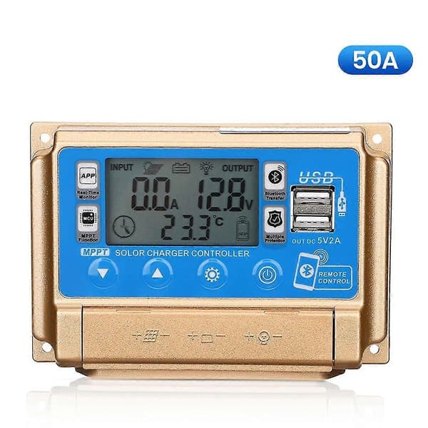 Solar Controller Adaptiv Mppt Solar Controller Med Bluetooth 12v/24v Solar Charge Controller-50a
