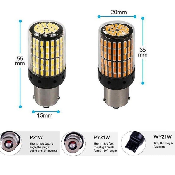 2x 1156 144smd Led peruutusjarruvalo suuntavilkku Ba15s P21w polttimot Canbus