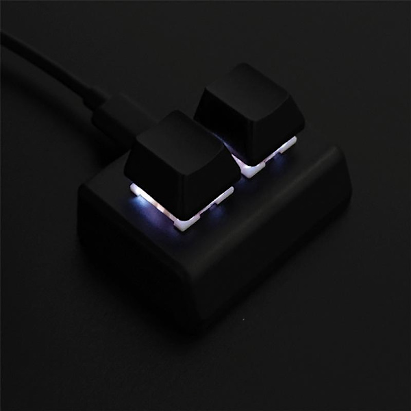 2-knappars Makroprogrammeringstangentbord RGB Mini-tangentbord Spelritning Röd Switch Anpassat tangentbord Osu G