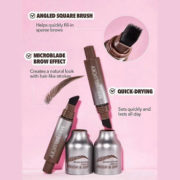 Brow-Fection Vinklad Borste & Dip Eyebrow Brow Hair Strokes Pen