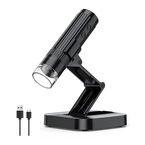 Trådlöst digitalt mikroskop 50x-1000x förstoring wifi USB handhållen bärbar minimikroskop kom