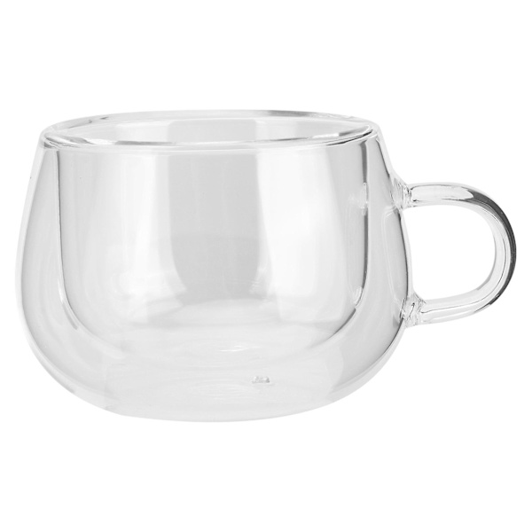 Dobbeltlags Glas Kaffe Kops med Håndtag - 150ml Transparent Kop til Hjemmet og Køkkenet, Fødselsdagsgave