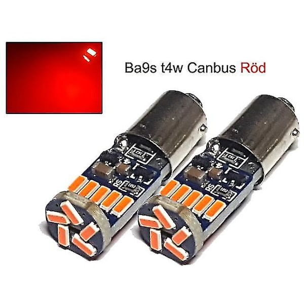 Ba9s Canbus Röda LED 2-pack T4w 190 Lumen 12v Silvergrå