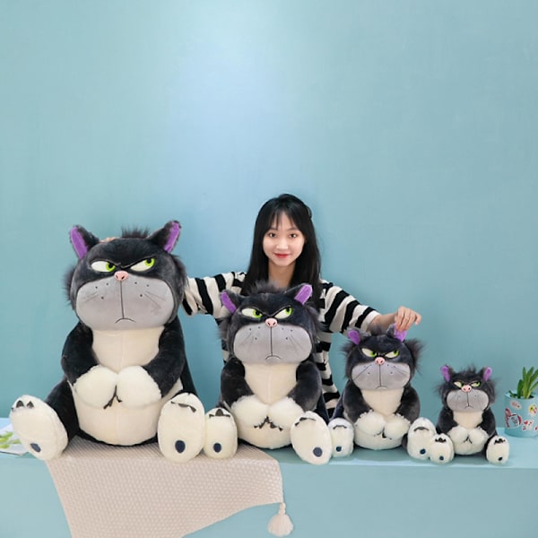 11,8 tommers sint katt bamse, søt katt kosebamse myk Kawaii Anime bamse ond svart katt plushie for barn