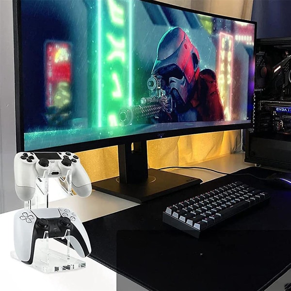 Dobbeltlags Spilcontroller Holder Akryl Gamepad Display Støtte Til Switch Pro/ / Joystick Stativ