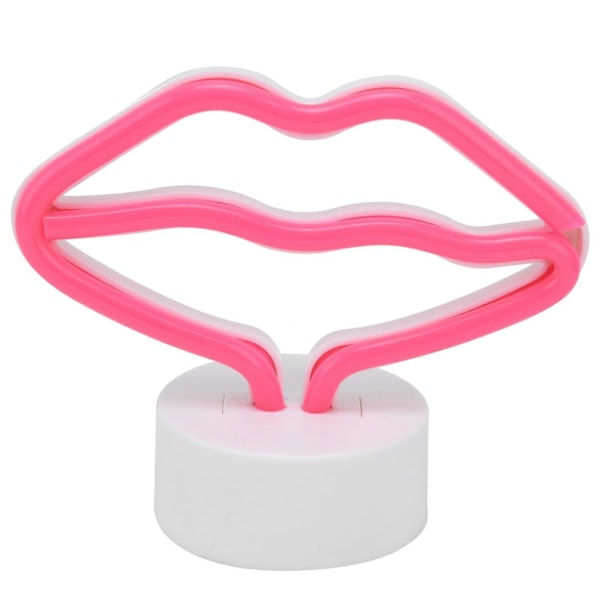 Huulimuotoinen LED-neonvalo jalustalla, USB-virralla toimiva neonvalolampun, vauvanhuoneen juhliin