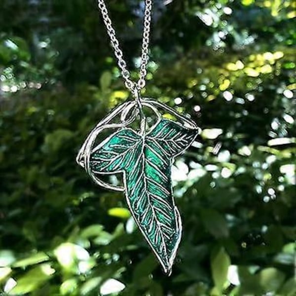 Elegant Elven Green Tree Leaf Emaljerade Nålbrocher för Kvinnor Män, Cosplay Kappnål Spänne Presenter.