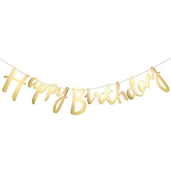 5 m Happy Birthday Banner kultainen kimalteleva metallinen Happy Birthday Garland