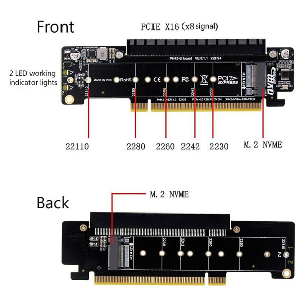 Pcie4.0 Split Expansion Riser Card Pcie X16 To M.2 Nvme Ssd Adapter Card Pcie X16 To X8+x4+x4 Quad