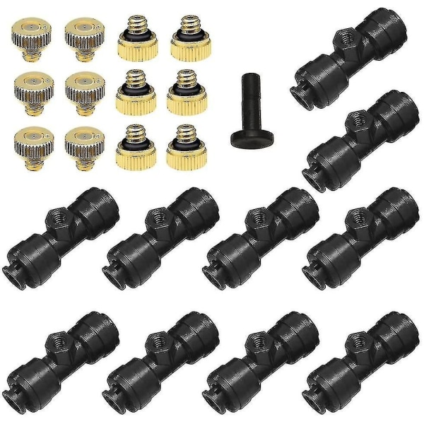 1/4'' Slip-lock Dimmunstycken Kit 12x Mässing Mister Munstycken 0,3 mm 10/24 Un