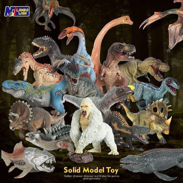 Drenge solid dinosaur legetøj Tyrannosaurus Rex Velociraptor simulation dyremodel Jurassic børnegave E