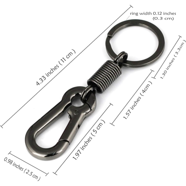 Vintage tyylinen yksinkertainen vahva karbiinin muotoinen avaimenperä avaimenperäsormus avaimenperä Avaimenperä Avaimenperä Avaimenperä (musta, kahden pakkaus)